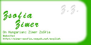 zsofia zimer business card